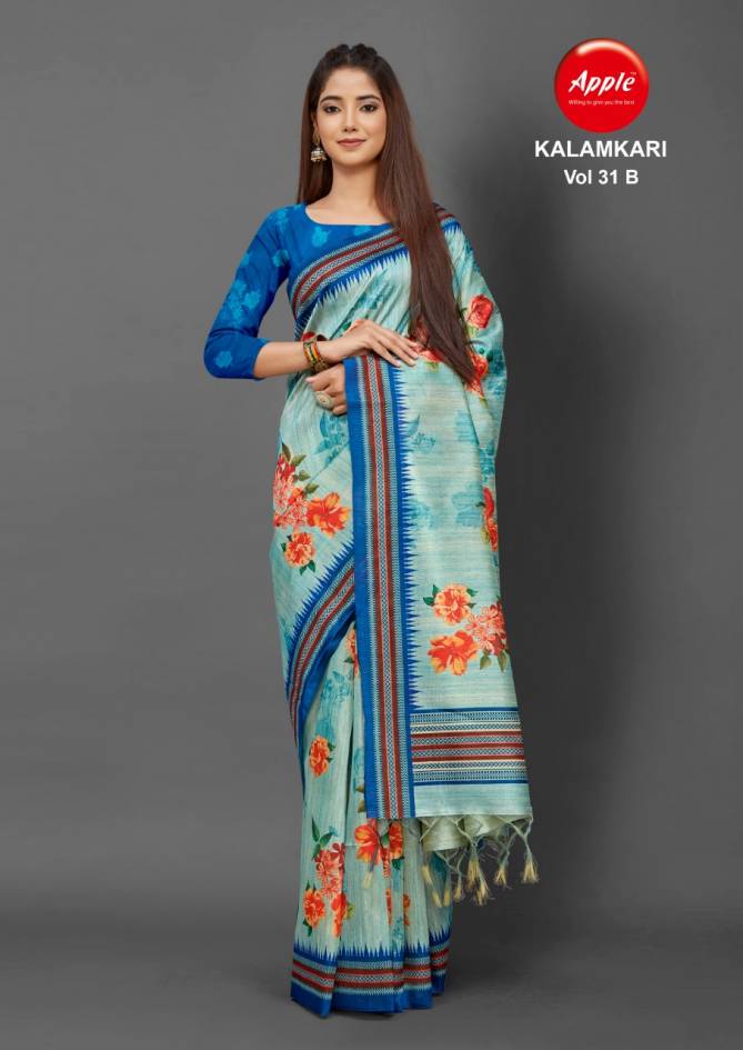 Apple Kalamkari 31 Printed Silk Regular Wear Designer Saree Collection